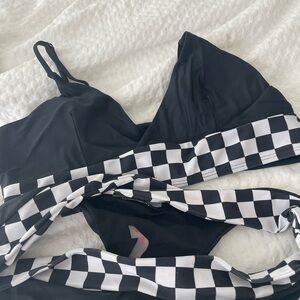 Black Checkered Women's Intimate Set